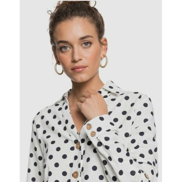 Roxy BNWT Sound Of Goodbye Dots Long Sleeve Play Suit Women's Size S RRP $99.99 - Picture 4 of 12